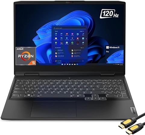 Lenovo Ideapad Gaming 3 Laptop, 15.6" FHD IPS 120Hz, AMD Ryzen 5 7535HS Up to 4.55GHz, GeForce RTX 2050, 16GB DDR5, 1TB PCle SSD, Backlit KB, Wi-Fi 6, Webcam, Type-C, RJ-45, SPS HDMI, Win 11 Pro