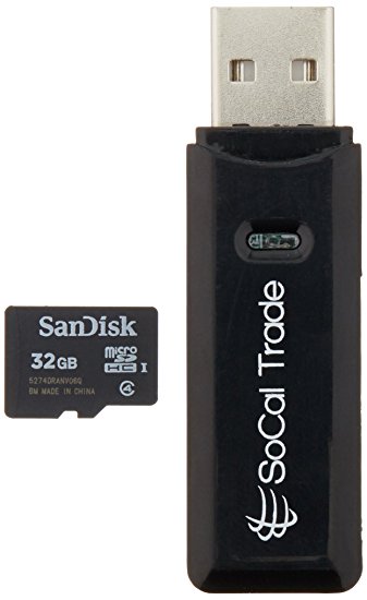 SanDisk 32GB MicroSDHC Memory Card Bundle with SD Dual Slot USB Card Reader