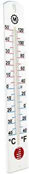 Vertical Indoor or Outdoor Wall Thermometer | Jumbo Numbers 16 Inches Tall °F and °C Scale Display | Weatherproof Weather Instrument by Marathon Housewares (Pack of 2)