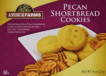 NEW Amber Farms Pecan Shortbread Cookies Pack of 2 Boxes of 8oz =1lb