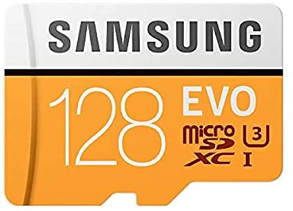 Samsung EVO 128 GB microSDXC UHS-I U3 100 MB/s Full HD & 4K UHD Memory Card with Adapter (MB-MP128GA)