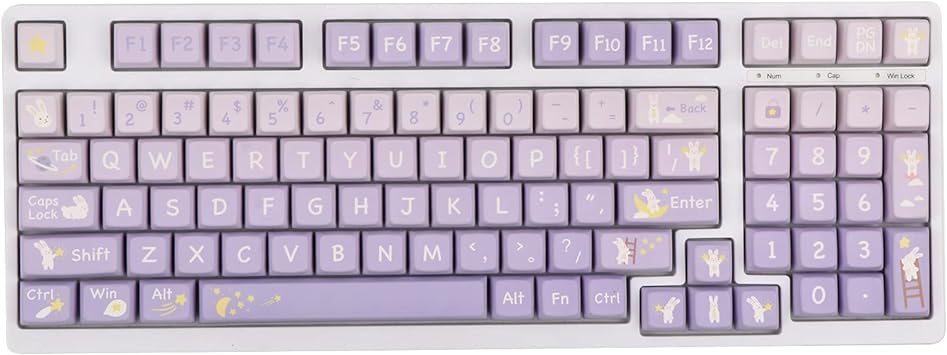 EPOMAKER Moonlit Bunny 138 Keycaps Set, Five-Side Dye Sublimation MDA Profile Gradient Keys for Mechanical Gaming Keyboard