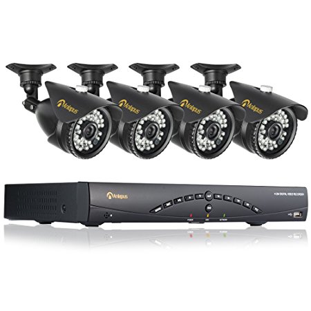 Anlapus 8CH H.264 960H DVR Realtime Network Security Home Surveillance System with 4 Bullet 900tvl Outdoor Cameras,Phone Remote,IP66 Waterproof Cameras
