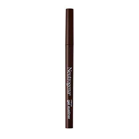 Neutrogena Intense Gel Eyeliner with Antioxidant Vitamin E, Smudge- & Water-Resistant Eyeliner Makeup for Precision Application, Dark Brown, 0.004 oz