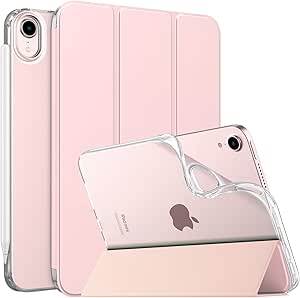 MoKo Case Fit New iPad Mini 7 (A17 Pro) 2024, iPad Mini 6th Generation Case 2021 (8.3-inch), iPad Mini 6 Case, Soft TPU Translucent Frosted Back Cover Case for iPad Mini 7th, Light Pink