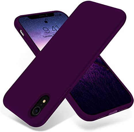 OTOFLY for iPhone XR Case, [Silky and Soft Touch Series] Premium Soft Silicone Rubber Full-Body Protective Bumper Case Compatible with Apple iPhone XR 6.1 inch - (Purple)