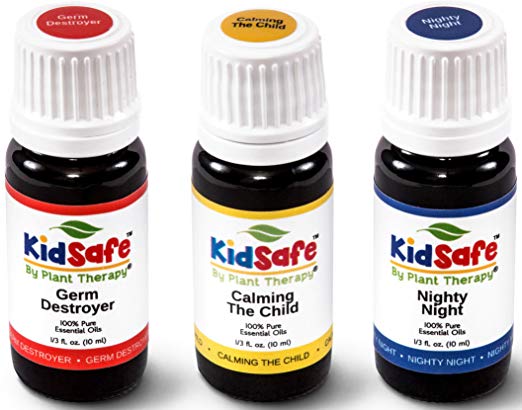 Plant Therapy Top 3 KidSafe Set. 100% Pure, Undiluted, Therapeutic Grade. Calming the Child, Germ Destroyer, and Nighty Night. 10 ml (1/3 oz) each.