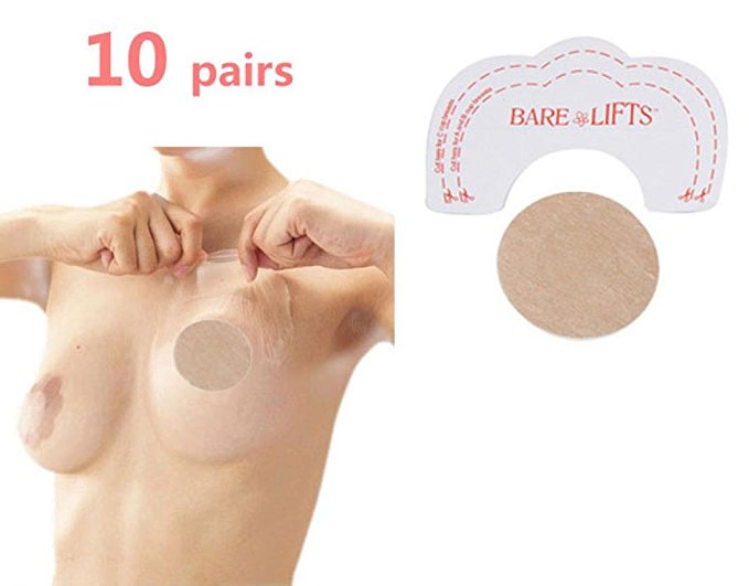 10 pairs Adhesive Breast Lift Tape Strapless Dresses Boobs lifters with Pasties