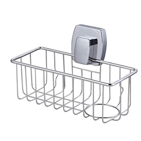 ZCCZ Sponge Holder, Stainless Steel Sink With Suction Cup, In Sink Brush Caddy For Sponges, Scrubbers, Soap