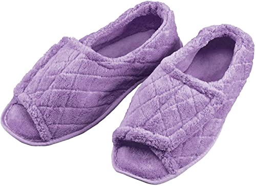 EasyComforts Quilted Chenille Adjustable Toe Slippers