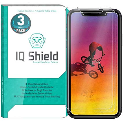 Apple iPhone XR Screen Protector (6.1")(3-Pack), IQ Shield Tempered Ballistic Glass Screen Protector for Apple iPhone XR 9 99.9% Transparent HD and Shatter-Proof Shield