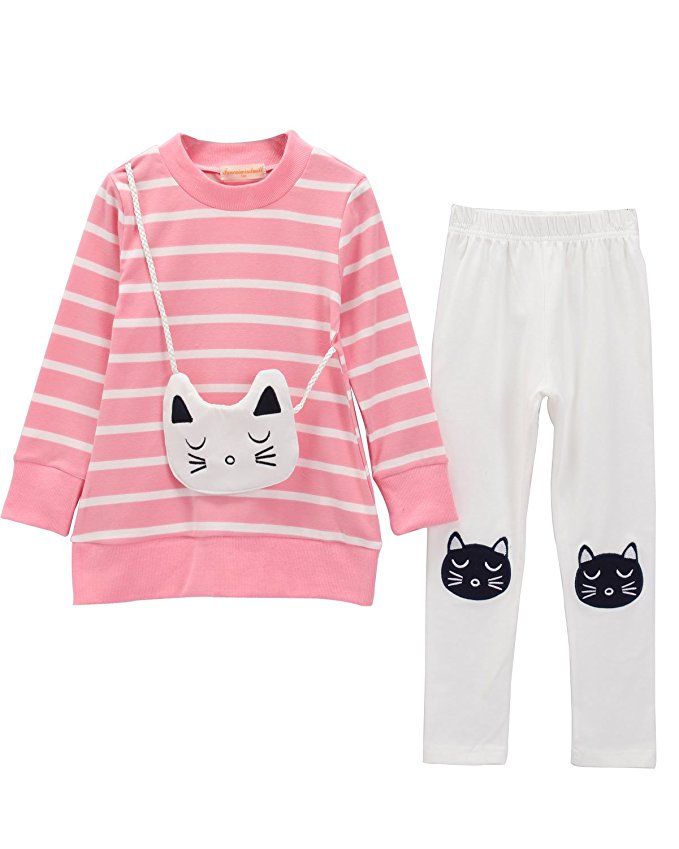 Ancia Winter Kids Girls Cartoon Printed Long Sleeve Top & Pant