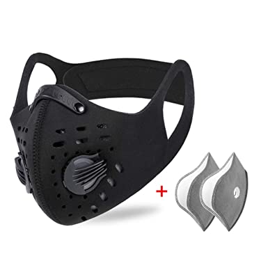 NKTECH Dustproof Mask, Anti Pollution Face Mask with PM2.5 Activated Carbon Filters Breathable Protective Sports Masks for Workout Running Motorcycle Mountain Bike Cycling Outdoor Activities Mask