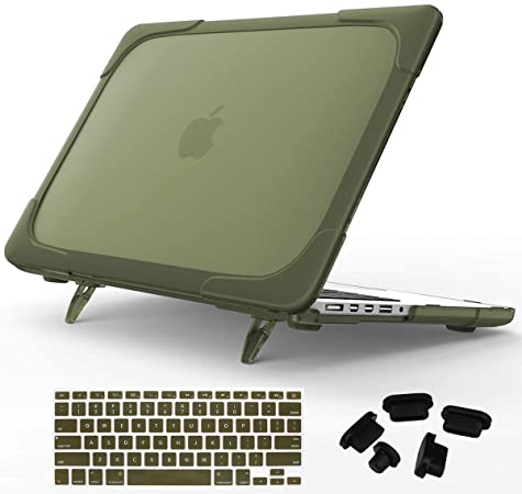 Mektron for MacBook Pro 15 inch Case A1398 with Retina Display, [Heavy Duty][Dual Layer] Plastic Hard Shell Cover for MacBook Pro Retina 15.4" (NO CD-ROM Drive,NO Touch bar) (Avocado Green)