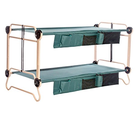Disc-O-Bed Cam-O-Bunk with 2 Organizers and Leg Extension, Tan/Green, X-Large