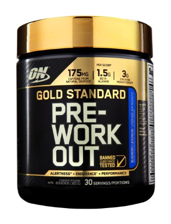 OPTIMUM NUTRITION Gold Standard Pre-Workout Blueberry Lemonade 30sv, 300-Gram