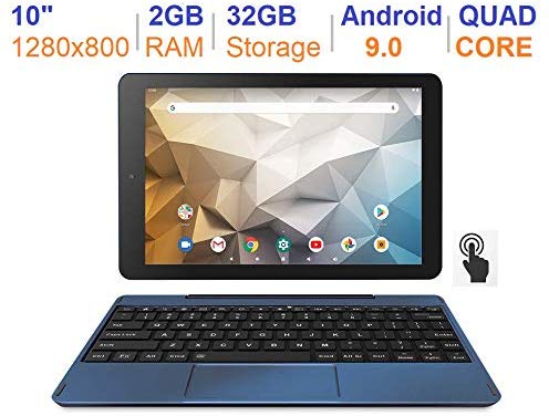 RCA Newest Best Performance Tablet Quad-Core 2GB RAM 32GB Storage IPS HD Touchscreen WiFi Bluetooth with Detachable Keyboard Android 9 Pie (10", Navy)