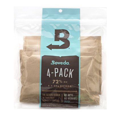 Boveda 72% RH 2 Way Humidity Control, Large, 60g, 4 Pack