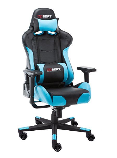 OPSEAT Master Series 2018 PC Gaming Chair Racing Seat Computer Gaming Desk Office Chair - Light Blue