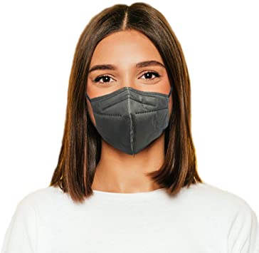 5-Ply Breathable Face Mask - Made in USA - Designed for Smaller Faces| Filtration&gt;99% | Bandanna Replacement | For Travelling, Offices, Business and Personal Care -Graphite Gray (5 pcs)