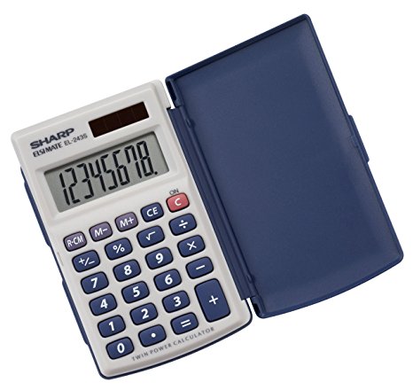 Sharp Electronics EL243SB 8-Digit Twin Powered Calculator