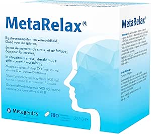 Metagenics - MetaRelax, In Situazioni di Stress, Stanchezza e Tensione Muscolare - 180 Compresse