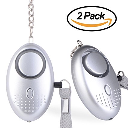 Personal Alarm Keychain ASTUBIA 120dB SOS Emergency Self Defense Safety Alarm for Students/Women/Kids/Girls/Superior/Elderly Anti-Theft Anti-Attack (2-Pack, Silver)