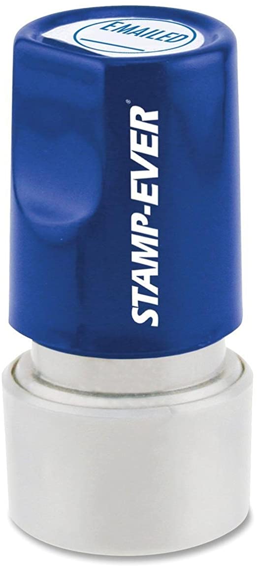 Stamp-Ever Pre-Inked Round Message Stamp, E-Mailed, Stamp Impression Size: 3/4-Inch Diameter, Blue (5972)