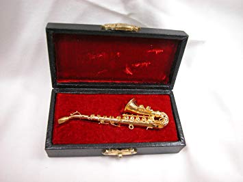 Dollhouse Miniature Music Medium Saxophone w/Case #Z207