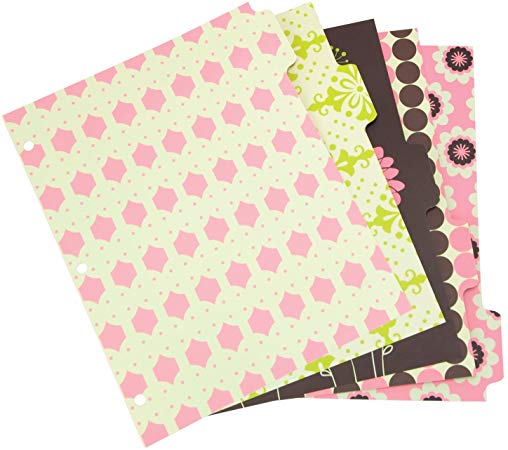 Wilson Jones Recycled Bliss Dividers, 5-Tab, Assorted Designs (W31504)