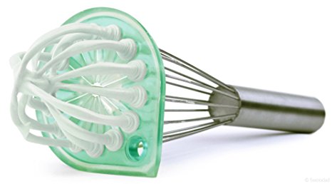 Whisk Wiper - Wipe a Whisk Easily - Multipurpose Kitchen Tool, Made In USA - Includes 11" Stainless-Steel Whisk (Color: Aquamarine)