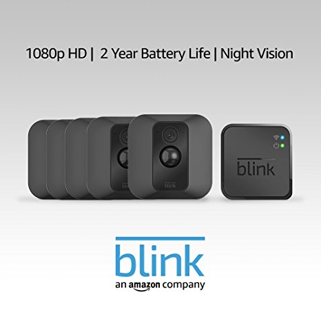 Blink XT Home Security Camera System with Motion Detection, Wall Mount, HD Video, 2-Year Battery Life and Cloud Storage Included - 5 Camera Kit