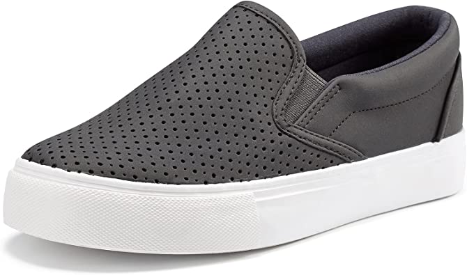 JENN ARDOR Women’s Fashion Sneakers Perforated Slip on Flats Comfortable Walking Casual Shoes