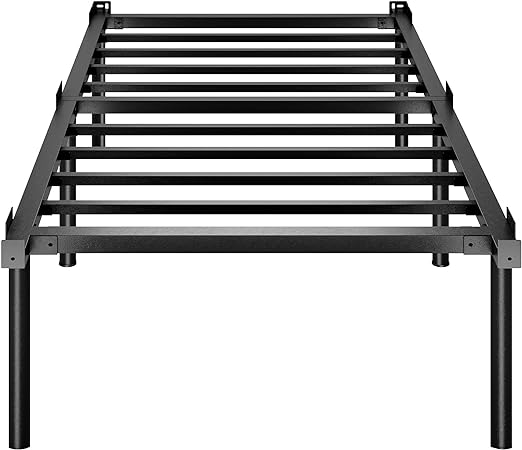 HAAGEEP Metal Bed Frame Twin Size - 20 Inch Platform Bed Frames No Box Spring Needed Tall Single Bedframe Heavy Duty Black