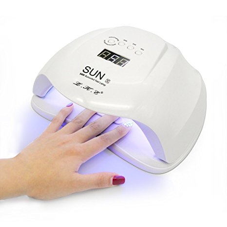 LKE 54W Helmet Gel Nail Polish Kit with UV Light 36 Pcs LED Nail Lamp Automatic Induction Nail Dryer with 10s 30s 60s 99s Timer(white)