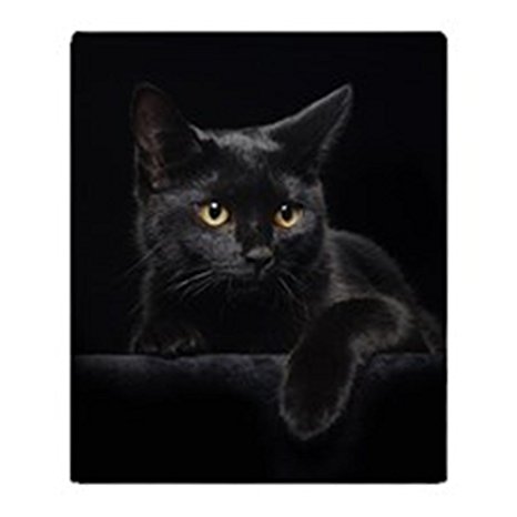CafePress - Black Cat - Soft Fleece Throw Blanket, 50"x60" Stadium Blanket