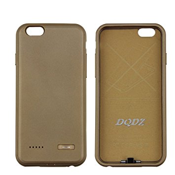 DQDZ-002G Light Weight Ultra Slim Battery Case Power Case External Backup Power Battery Charger Case Cover for iPhone 6/6S Plus 5.5 Inch (Gold)