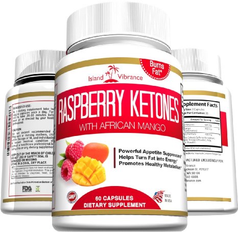 Raspberry Ketones Weight Loss Supplement - Plus African Mango and Green Tea Extract - Natural Ultra Potent Thermogenic Fat Burner Promotes Appetite Control Boosts Energy and Healthy Metabolism 500MG Per Serving 60 Veggie Capsules - Made in USA