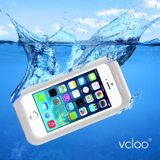 iPhone 5s Waterproof Case, Vcloo® 20ft Waterproof iPhone 5, Dust Proof, Snow Proof, Shock Proof Case, Heavy Duty Protective Cover Case for iPhone 5/5s/4/4s with Transparent Screen Protector (White)