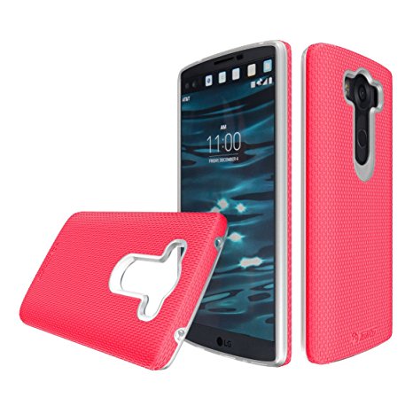 LG V10 case, Toiko [X-Guard] [Peach Pink]. A sturdy, beautiful, protective case made of two layers perfect fit for LG V10 2015 mobile phone case (TK113114).