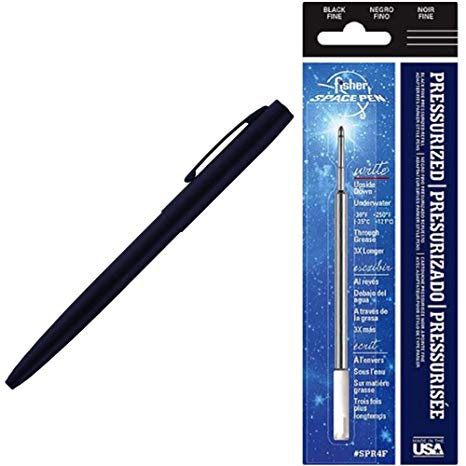 Fisher Space Pen Kit: Nonreflective Military Space Pen, Black Pen Pressurized Refill - Bundle (fisher Space Pen Bullet, Space Pen Refill)