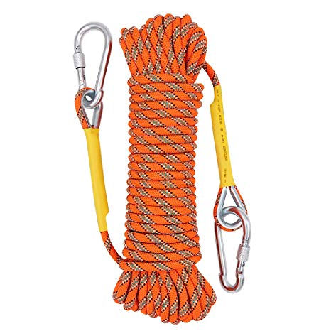 X XBEN Outdoor Climbing Rope 10M(32ft) 20M(64ft) 30M (96ft) 50M(160ft) 70M(230ft) Static Rock Climbing Rope, Escape Rope Ice Climbing Equipment Fire Rescue Parachute Rope