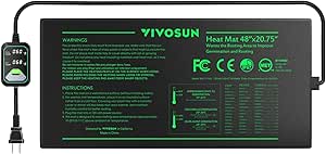 VIVOSUN 48"x20.75" Seedling Heat Mat with Built-in Temperature Controller, UL & MET-Certified Waterproof Plant Heating Pad for Germination, Hydroponics, Brewing, Breeding, and Greenhouses