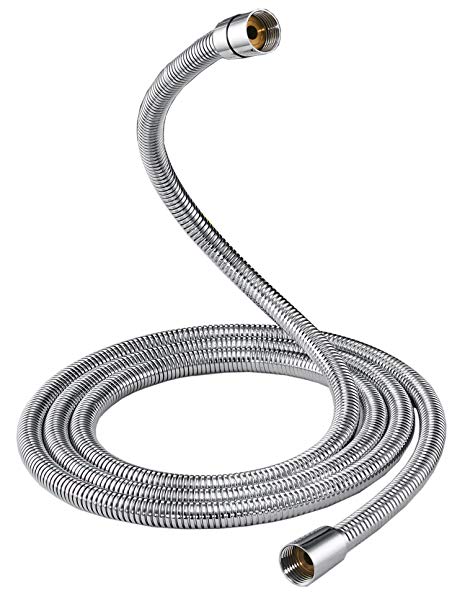 Aquafaucet 100 Inch Brass Fittings Extra Long Flexible Stainless Steel Replacement Handheld Shower Hose Chrome Finish