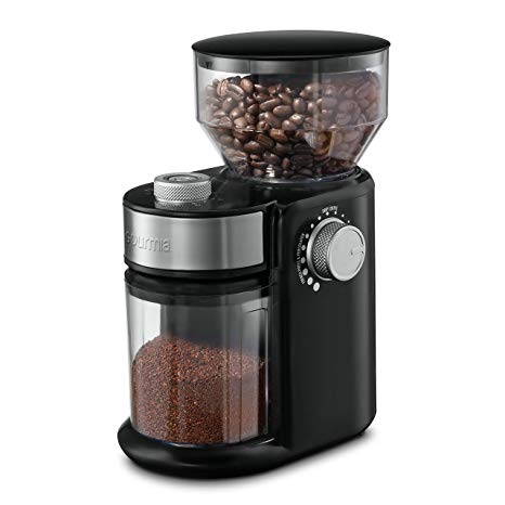 Gourmia GCG168 Electric Burr Coffee Grinder - 18 Adjustable Grind Sizes - Cup Selection Dial - Large Capacity - Black (2nd Generation)