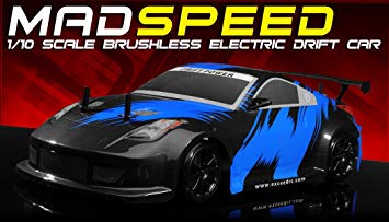 Exceed RC 2.4Ghz MadSpeed Drift King Brushless Edition 1/10 Electric Ready to Run Drift Car (Fire Blue)