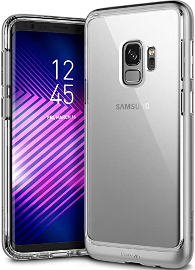 Caseology Skyfall for Galaxy S9 Case (2018) - Clear Back & Slim Fit - Silver Matte