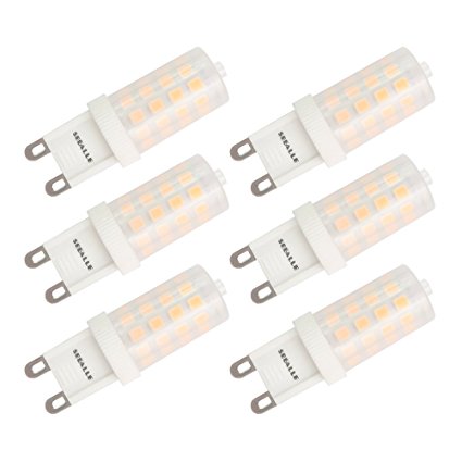 G9 LED Bulb Dimmable Seealle 4W Warm White 3000K G9 Bi-Pin Base 40W Halogen Equivalent AC120V(Pack of 6)