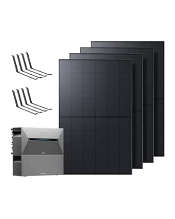 Anker SOLIX Balkonkraftwerk mit Speicher (1740W | 3200Wh), Solarbank 2 E1600 Pro (1600Wh) mit BP1600 Erweiterungsakku (1600Wh), 4× RS40T (435W), Bodenhalterungen, 4 MPPT, 1000W AC, Plug&Play