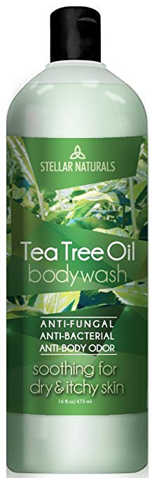 Antifungal Tea Tree Oil Body Wash - Antibacterial and Therapeutic - Tea Tree, Peppermint, Eucalyptus Oil - Helps with Athlete's Foot, Toenail Fungus, RingWorm, Jock/Body Itch, Acne, Body Odor - 16 Oz